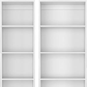 HomeRoots Set of Two White Wood Five-Tier Modular Bookcases – Stylish Storage for Every Room in Your Home 546613