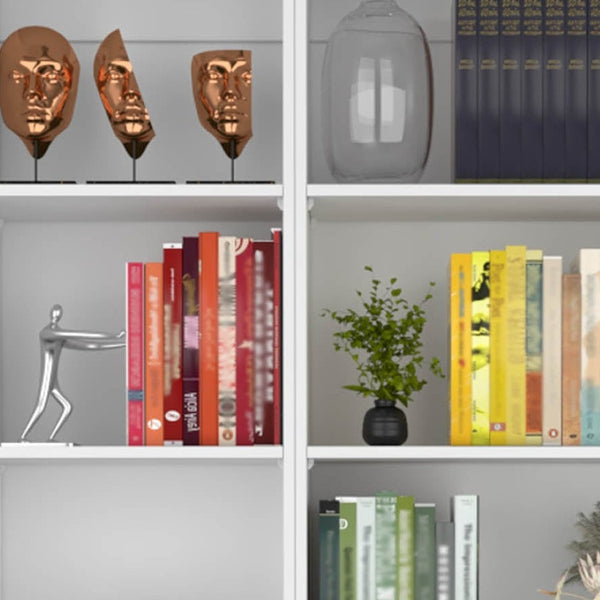 HomeRoots Set of Two White Wood Five-Tier Modular Bookcases – Stylish Storage for Every Room in Your Home 546613