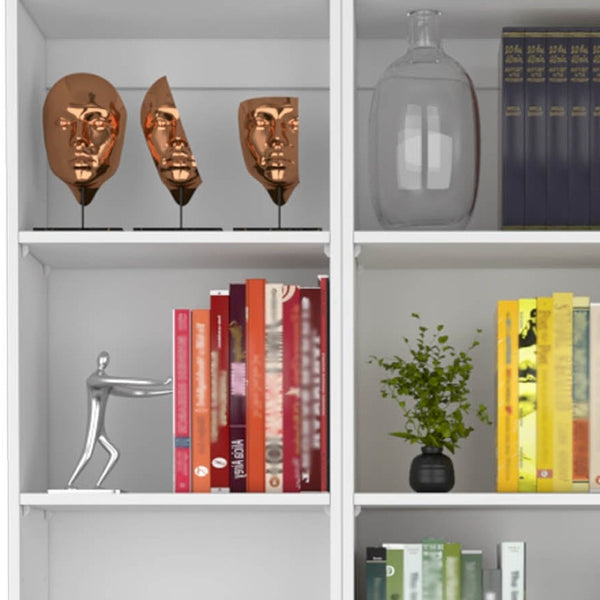 HomeRoots Set of Two White Wood Five-Tier Modular Bookcases – Stylish Storage for Every Room in Your Home 546613