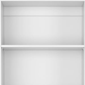 HomeRoots Set of Two White Wood Five-Tier Modular Bookcases with Doors for Stylish Storage Solutions 546614