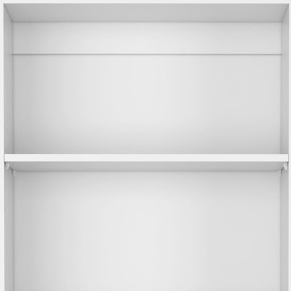 HomeRoots Set of Two White Wood Five-Tier Modular Bookcases with Doors for Stylish Storage Solutions 546614