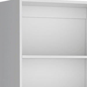 HomeRoots Set of Two White Wood Five-Tier Modular Bookcases with Doors for Stylish Storage Solutions 546614
