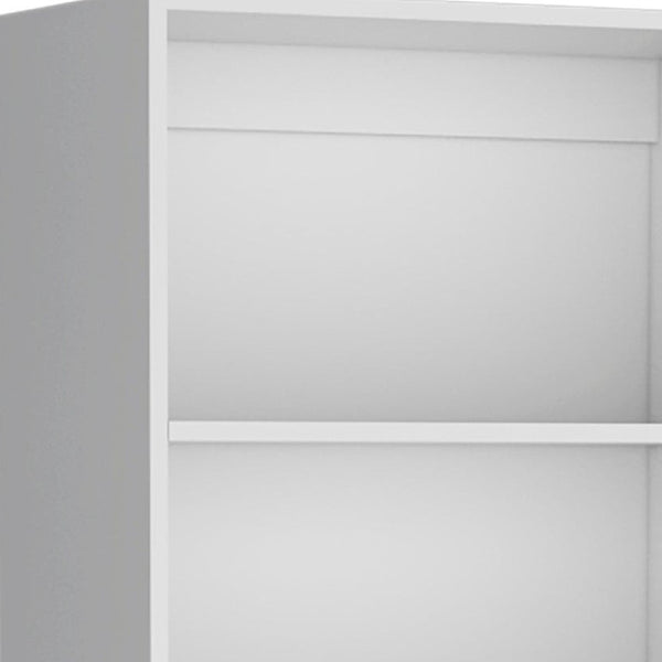 HomeRoots Set of Two White Wood Five-Tier Modular Bookcases with Doors for Stylish Storage Solutions 546614