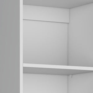 HomeRoots Set of Three White Modular Bookcases – Five-Tier Design with Concealed Storage for Stylish Organization 546615