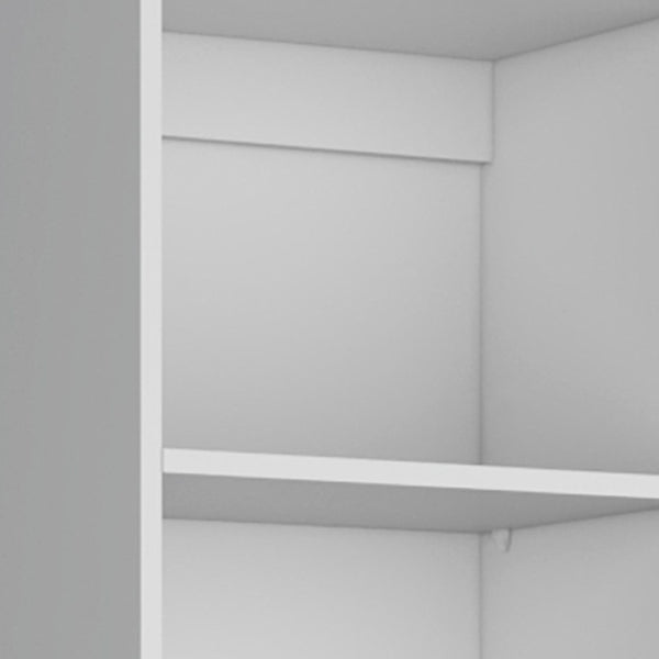 HomeRoots Set of Three White Modular Bookcases – Five-Tier Design with Concealed Storage for Stylish Organization 546615