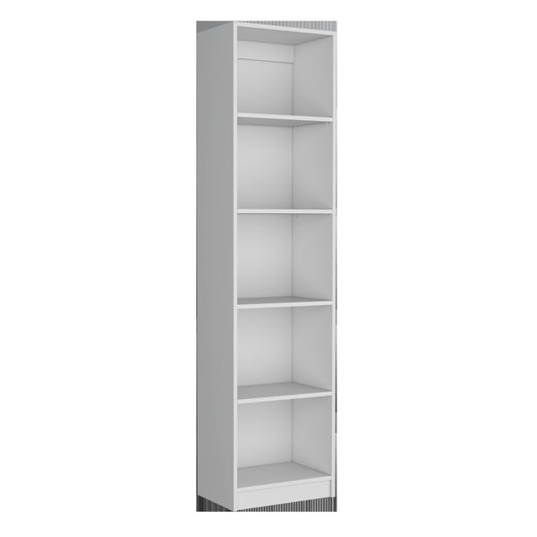 HomeRoots Set of Three Stylish White Wood Five-Tier Bookcases for Elegant Storage & Display in Any Room 546616