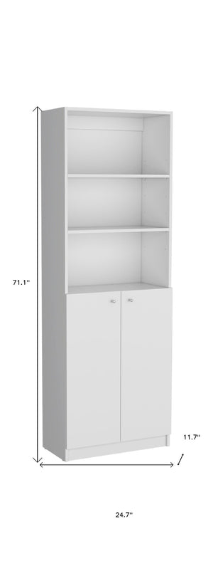 HomeRoots Set of Three Elegant White Wood Five-Tier Modular Bookcases with Doors for Custom Organization 546617