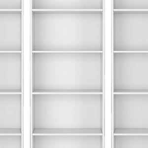 HomeRoots Set of Three White Wood Five-Tier Modular Bookcases - Sleek, Space-Saving Storage for Any Room 546619