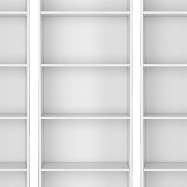 HomeRoots Set of Three White Wood Five-Tier Modular Bookcases - Sleek, Space-Saving Storage for Any Room 546619