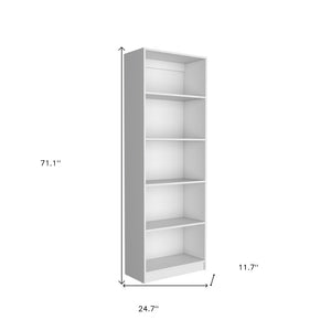 HomeRoots Set of Three Elegant White Wood Five-Tier Modular Bookcases with Doors for Stylish Storage Solutions 546620