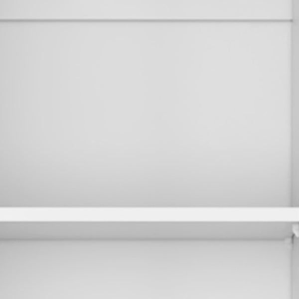 HomeRoots Set of Three White Wood Modular Bookcases - Stylish Five-Tier Shelves with Hidden Storage Doors 546621
