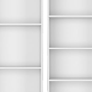 HomeRoots Set of Two Elegant White Nine-Tier Modular Bookcases for Stylish Storage & Display Solutions 546622