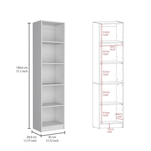 HomeRoots Set of Two Elegant White Nine-Tier Modular Bookcases for Stylish Storage in Any Room 546623
