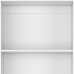 HomeRoots Set of Three White Wood Modular Bookcases - Stylish Twelve-Tier Storage with Doors for Any Room 546626