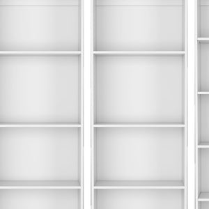 HomeRoots Set of Three White Wood Thirteen-Tier Modular Bookcases - Stylish, Space-Saving Storage Solution! 546628