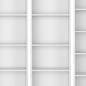 HomeRoots Set of Three White Wood Thirteen-Tier Modular Bookcases for Stylish Storage and Organization Solutions 546629
