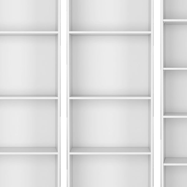 HomeRoots Set of Three White Wood Thirteen-Tier Modular Bookcases for Stylish Storage and Organization Solutions 546629