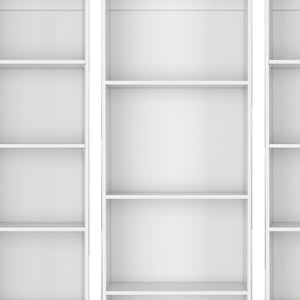 HomeRoots Set of Three White Wood Modular Bookcases – 14-Tier Shelving Units for Stylish Storage Solutions 546632