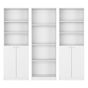 Homeroots 71" White Ten Tier Oversized Bookcase With Doors - Versatile Storage & Display Solution For Any Room   546633