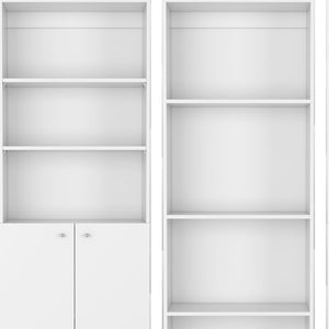 Homeroots 71" White Ten Tier Oversized Bookcase With Doors - Versatile Storage & Display Solution For Any Room   546633