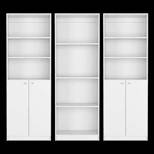 Homeroots 71" White Ten Tier Oversized Bookcase With Doors - Versatile Storage & Display Solution For Any Room   546633