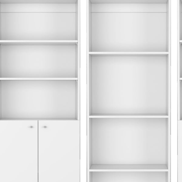 Homeroots 71" White Ten Tier Oversized Bookcase With Doors - Versatile Storage & Display Solution For Any Room   546633