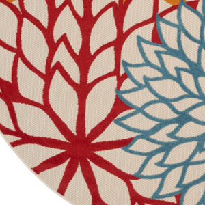 HomeRoots 5' Vibrant Floral Indoor Outdoor Area Rug - Durable, Stain-Resistant, Perfect for Any Space! 5' Round 546657