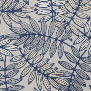 HomeRoots 5' Coastal-Inspired Navy Blue and Ivory Botanical Indoor Outdoor Area Rug for Versatile Spaces 5' X 8' 546668