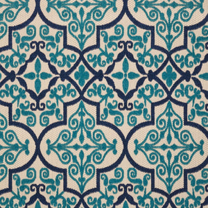 HomeRoots 5' Navy Blue and Ivory Trellis Area Rug - Timeless Indoor/Outdoor Style for High-Traffic Spaces 5' X 8' 546669