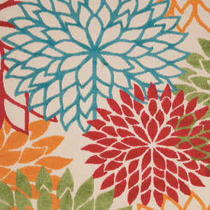 HomeRoots 5' Vibrant Floral Indoor Outdoor Area Rug - Durable, Stain-Resistant, Perfect for Any Space! 5' X 8' 546670