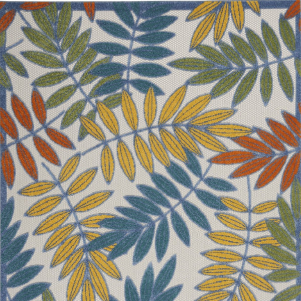 HomeRoots 5' Vibrant Botanical Leaves Area Rug - Indoor/Outdoor, Durable, Easy-Care, Multi-Color Charm! 546675