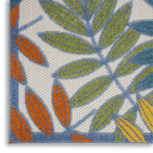 HomeRoots 5' Vibrant Botanical Leaves Area Rug - Indoor/Outdoor, Durable, Easy-Care, Multi-Color Charm! 546675