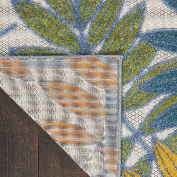HomeRoots 5' Vibrant Botanical Leaves Area Rug - Indoor/Outdoor, Durable, Easy-Care, Multi-Color Charm! 546675