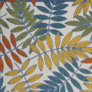 HomeRoots 5' Vibrant Botanical Leaves Area Rug - Indoor/Outdoor, Durable, Easy-Care, Multi-Color Charm! 546675