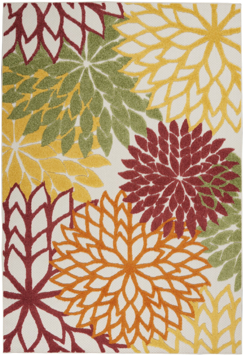 HomeRoots 5' Vibrant Floral Area Rug for Indoor & Outdoor Use – Durable, Stain-Resistant, Easy to Clean Design! 5' X 7' 546677