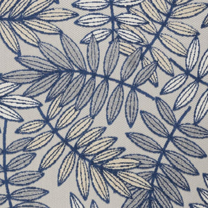 HomeRoots 5' Coastal-Inspired Navy Blue and Ivory Botanical Indoor Outdoor Area Rug for Versatile Spaces 6' X 9' 546680