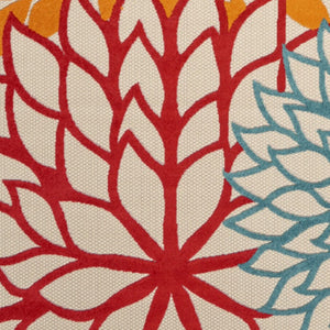 HomeRoots 6' X 9' Vibrant Floral Area Rug - Durable Indoor/Outdoor Decor in Ivory, Yellow, Orange & Green 546681
