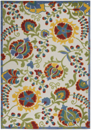 HomeRoots 6' Indoor Outdoor Area Rug with Floral Design - Durable, Stain-Resistant, Perfect for Any Space! 546682