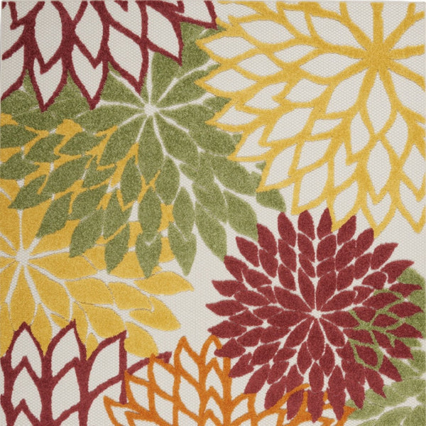 HomeRoots 6' Vibrant Floral Indoor Outdoor Area Rug - Durable, Weather-Resistant, Perfect for Any Space! 546684