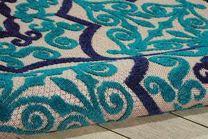 HomeRoots 5' Navy Blue and Ivory Trellis Area Rug - Timeless Indoor/Outdoor Style for High-Traffic Spaces 8' X 11' 546697