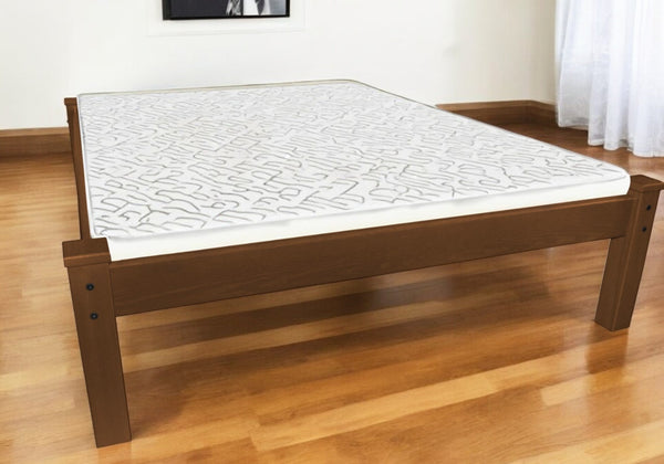 Homeroots Brown Solid Wood Full Bed Frame  Solid Wood 546703