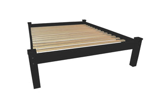 Homeroots Black Solid Wood Full Bed Frame  Solid Wood 546704