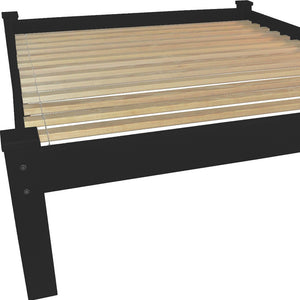 Homeroots Black Solid Wood Full Bed Frame  Solid Wood 546704