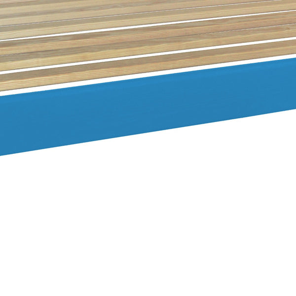 Homeroots Caribbean Blue Solid Wood Full Bed Frame  Solid Wood 546706