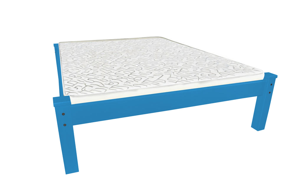 Homeroots Caribbean Blue Solid Wood Full Bed Frame  Solid Wood 546706