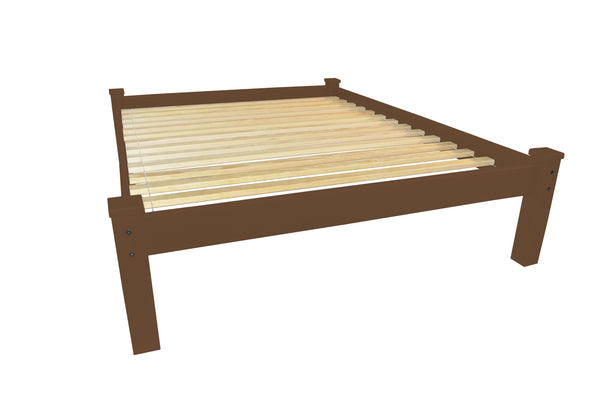 Homeroots Brown Solid Wood Full Bed Frame  Solid Wood 546707