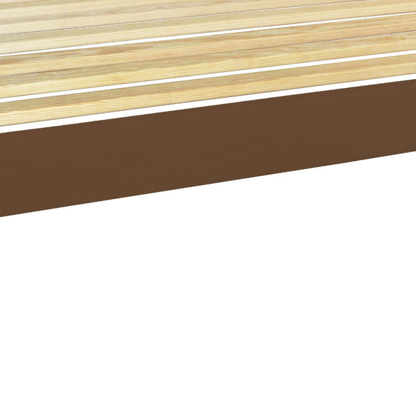 Homeroots Brown Solid Wood Full Bed Frame  Solid Wood 546707