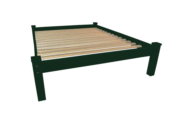Homeroots Dark Green Solid Wood Full Bed Frame  Solid Wood 546708