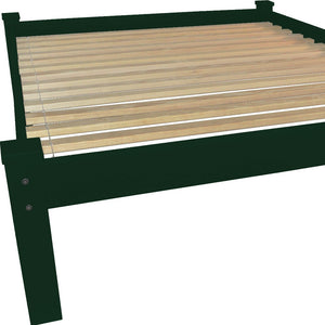 Homeroots Dark Green Solid Wood Full Bed Frame  Solid Wood 546708