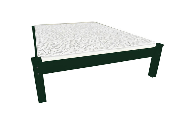 Homeroots Dark Green Solid Wood Full Bed Frame  Solid Wood 546708